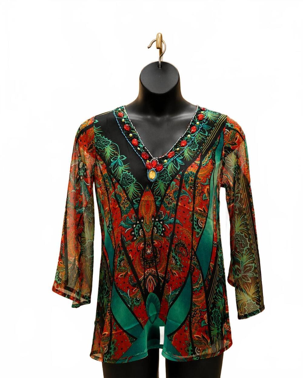 NEW NF women's vibe mesh top in green multi